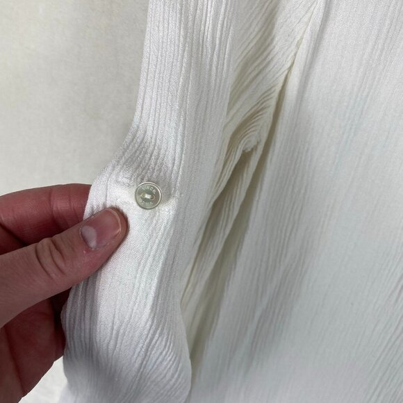 Vince Yoke Front Black Trapunto Tunic Top in White- Medium - Picture 3 of 9